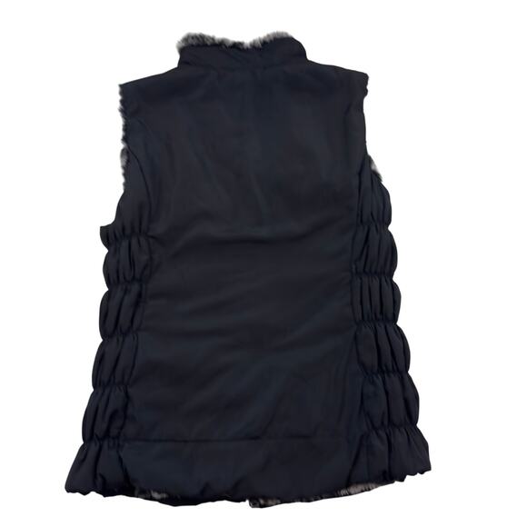 Fuda Faux Fur Nylon Ruched Reversible Outdoor Vest Women's Size Large - Picture 6 of 8
